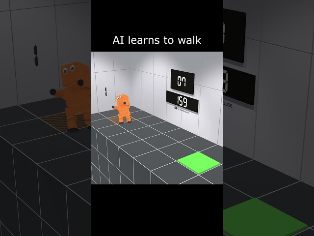 Artificial intelligence learns to walk (deep reinforcement learning) #ai