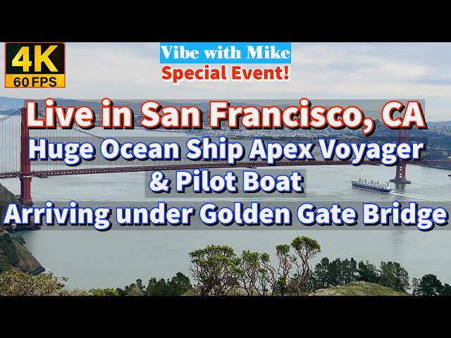 ⚓️Huge Ocean Ship’s journey from Pacific Ocean to Golden Gate Bridge! Narrated live with facts!