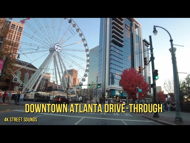 Downtown Atlanta Drive-through (4k natural sounds)