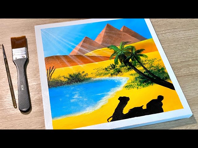 Oasis in the Desert / Acrylic Painting for Beginners / Daily Challenge #87