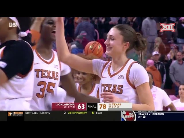 No. 12 Oklahoma vs No. 16 Texas Women's Basketball Highlights