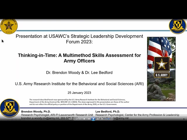 Thinking-in-Time: A Multimethod Skills Assessment for Army Officers -Woody and Bedford - SLDF
