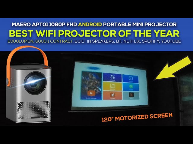 Best Mini Projector 2021??  MAERO Smart 1080 FHD Portable Projector. Android BT, HDMI, 3w Speakers