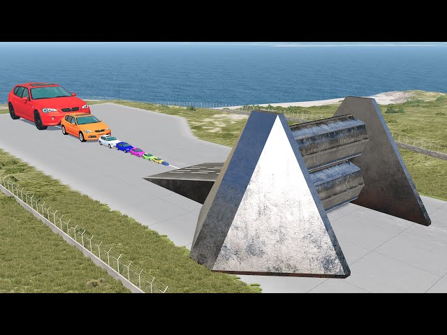 Giant & Small Cars vs Spinning Roller – BeamNG.Drive