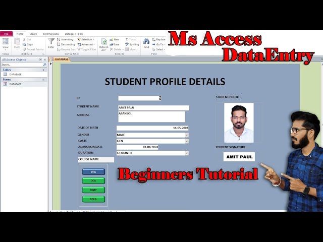 How To Create Ms Access Data Entry From || Full video watch now|| Step by step Process in Hindi