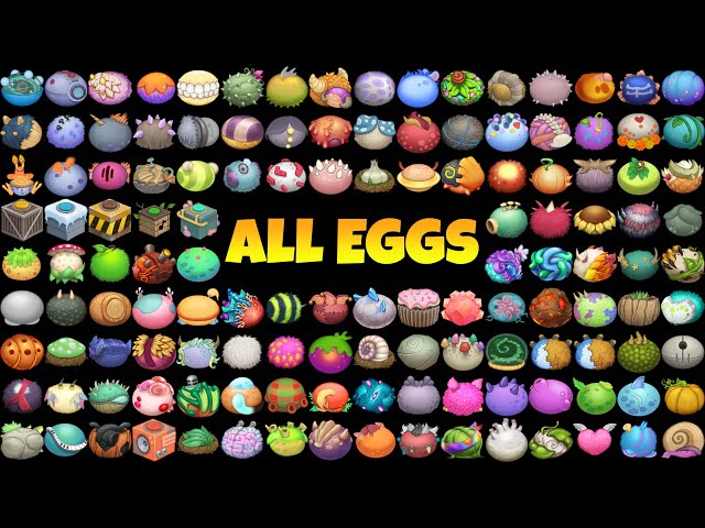 All Monsters Eggs - Common And Wublin Eggs And Wubbox In Alphabetical Order ~ My Singing Monster