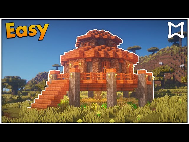 ► Minecraft Savanna Survival Starter House Tutorial! (EASY)