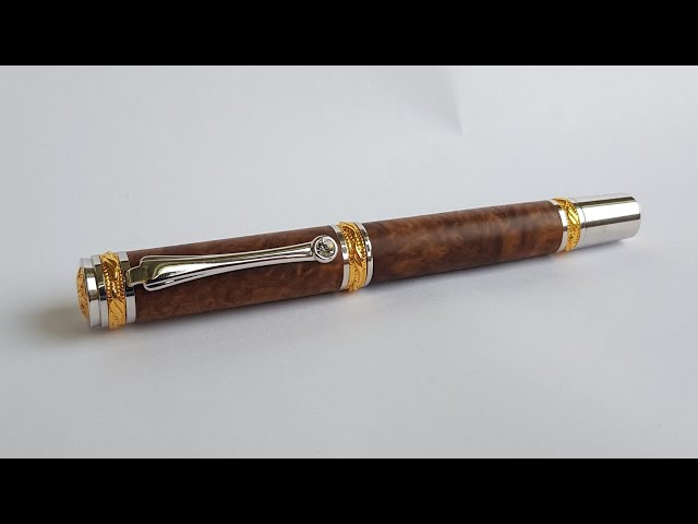 (Pen Turning) Majestic  Rollerball pen Brown Mallee Burl