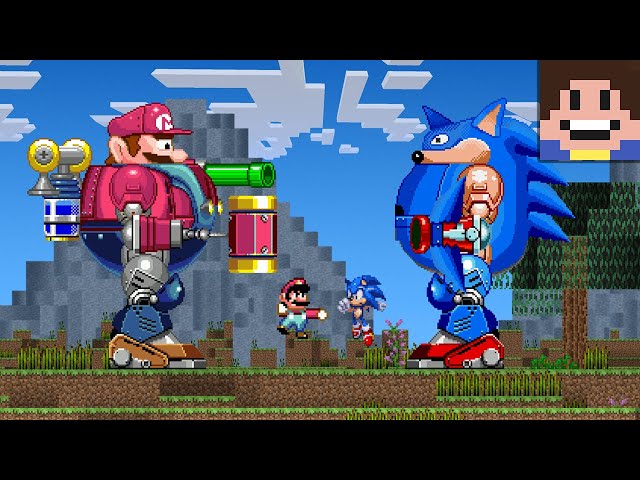 Mario Vs Sonic - Death Egg Robot Battle