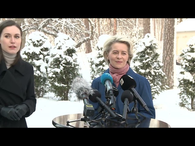 Press point by President von der Leyen & Prime Minister Sanna Marin in Helsinki
