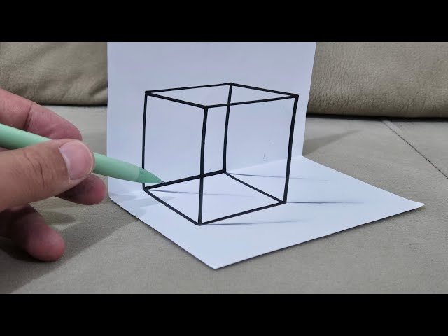 3d drawing on paper for beginners step by step