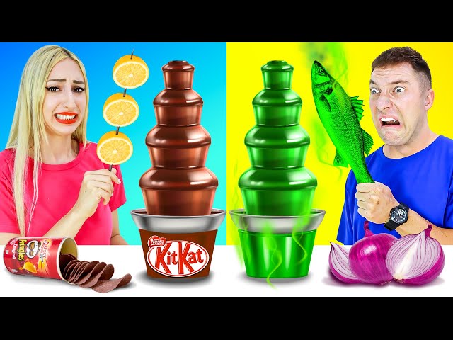 CRAZY CHOCOLATE FOUNTAIN FOOD CHALLENGE BY CRAFTY HYPE | ME VS MY BEST FRIENDS FOOD BATTLE