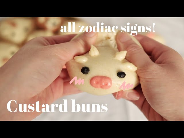 Cute Ox Custard buns for Chinese New Year  🧧 Happy Lunar New Year! | Recipe adaysophie