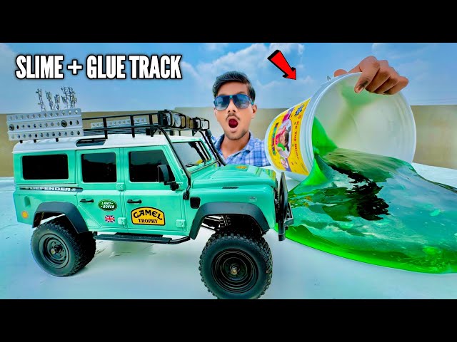 RC New Land Rover Defender Vs Slime Glue Track - Chatpat toy TV