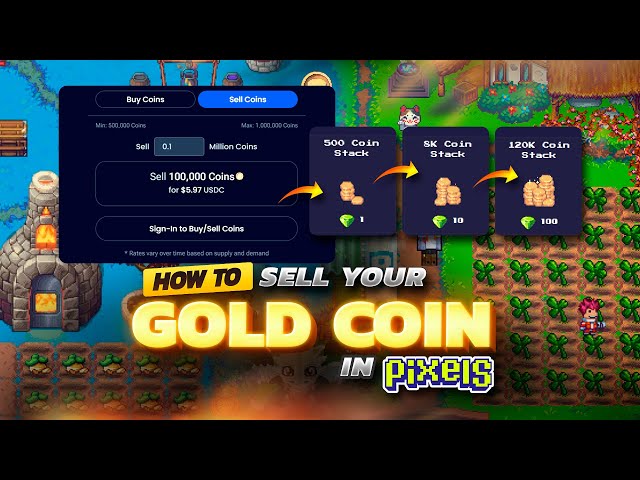 Sell Coins in Pixels Online Tutorial - How to make money in pixels online