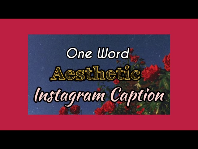 One Word / Short Aesthetic Instagram Caption Ideas