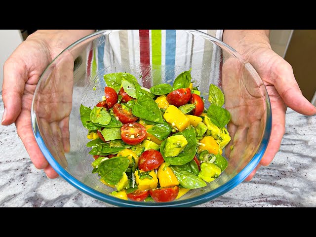 Few people know this recipe! Sweet and spicy mango and avocado salad. ASMR
