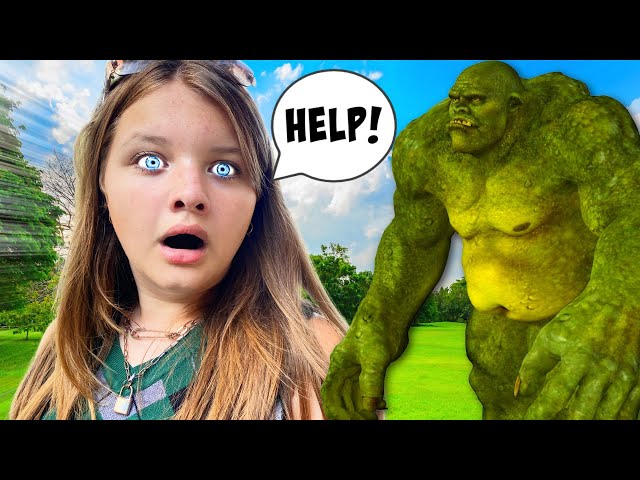 Giant TROLL GOBLiN  in OUR YARD! Can Aubrey and Caleb TRAP the CREATURE!