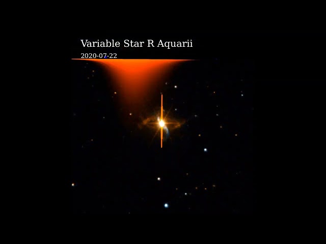 Variable star R Aquarii as seen with ZTF