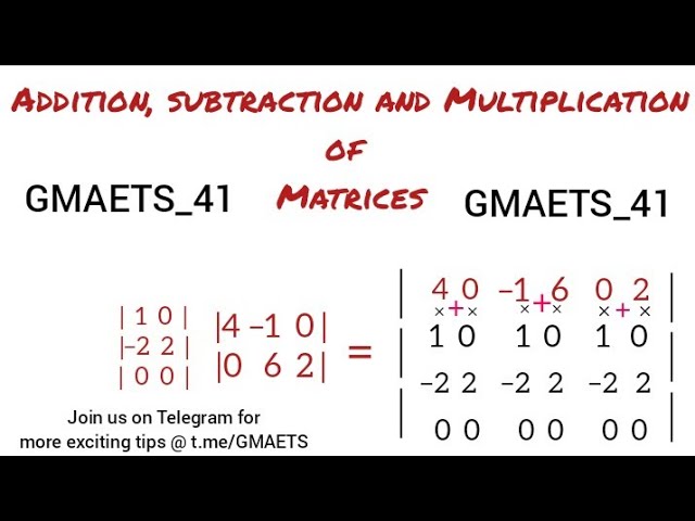 Mat 201: Fundamental Principles of Addition, Subtraction and Multiplication of Matrices