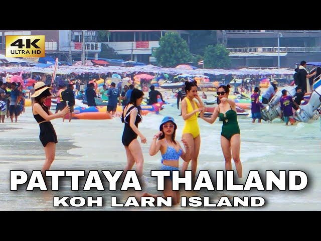 [4K] PATTAYA KOH LARN Island Beach Walk in THAILAND