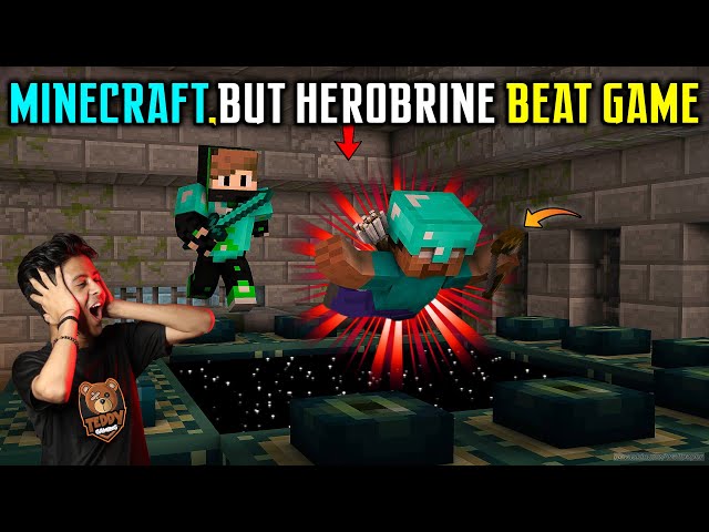 😱MINECRAFT BUT HEROBRINE BEATS GAME FOR ME