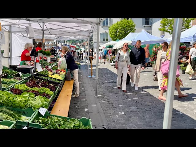 Luzern🇨🇭Switzerland || Market in Lucerne || Travel guide || 4K