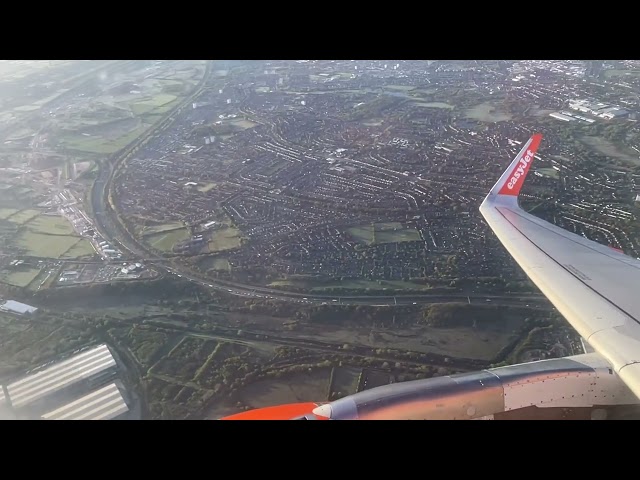 EasyJet Airbus A320 take off from Birmingham airport.