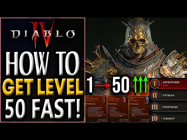 Diablo 4 LEVEL 1 TO 50 VERY FAST - HOW TO LEVEL UP IN DIABLO FAST