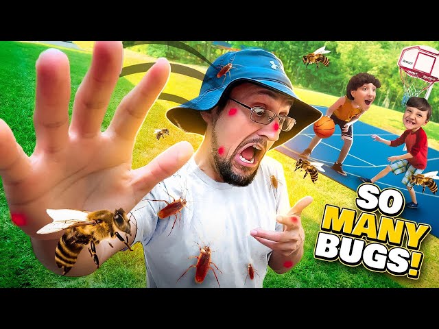 Backyard Bees, Bugs & B-Ball oh, and there's a ROACH too!  (FV Family Vlog)