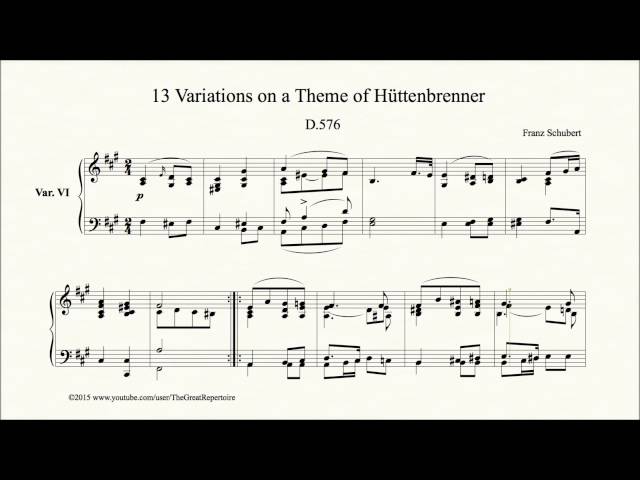 Schubert, 13 Variations on a Theme of Hüttenbrenner, D 576, Var 6