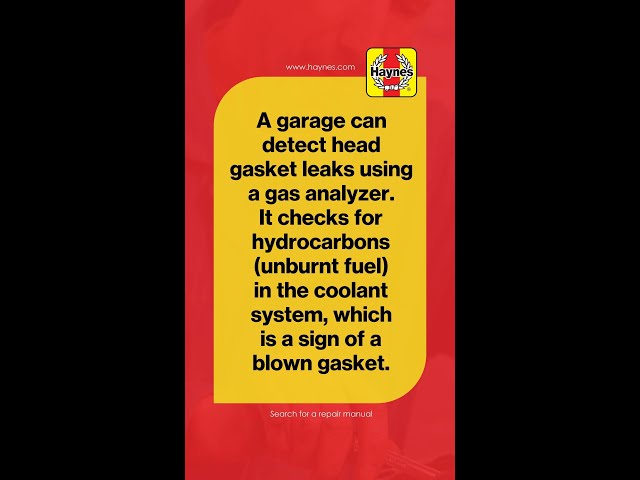 How Does A Gas Analyser Detect A Blown Gasket?