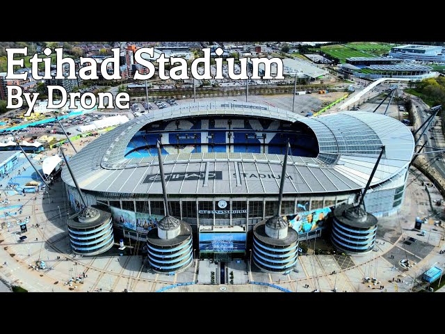 Etihad Stadium by Drone 4K - Manchester City Football Club Stadium Aerial View - England 🇬🇧