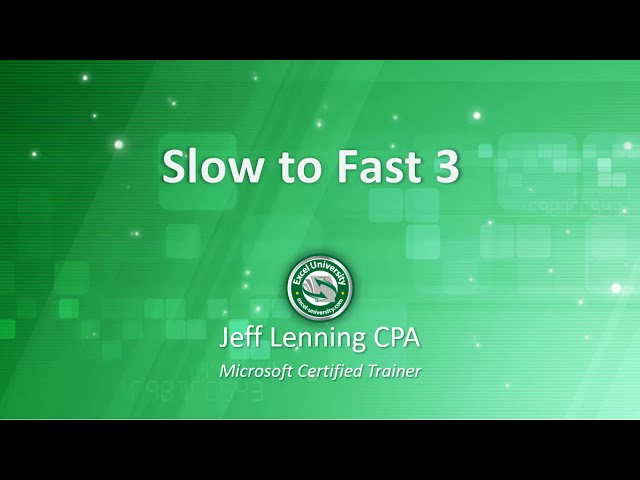Slow to Fast 3