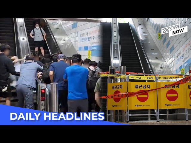 14 injured as escalator reverses at Sunae Station in Bundang