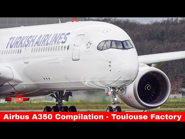 AIRBUS A350 / Toulouse Airbus Factory compilation / Iberia, Delta, Japan Airl, Turkish... (2024)