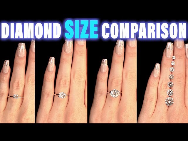 Diamond Size Comparison on Hand Finger Carat 1 2 3 4 0.5 ct 0.25 0.75 1.5 0.3 0.8 0.7 0.6 0.4 .9 1/2