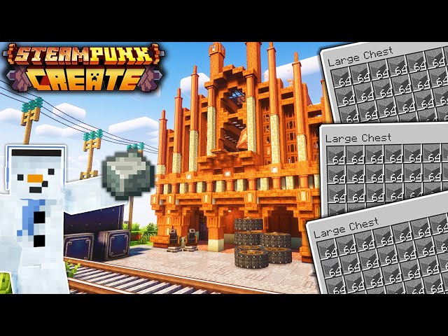 I Built an ANDESITE ALLOY FARM with CREATE MOD in STEAMPUNK Minecraft