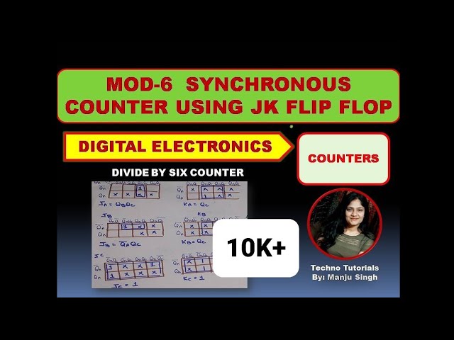 Design MOD 6 Counter  Using  JK FLIP FLOP | MOD 6 Up COUNTER | MOD 6 SYNCHRONOUS COUNTER USING JK FF