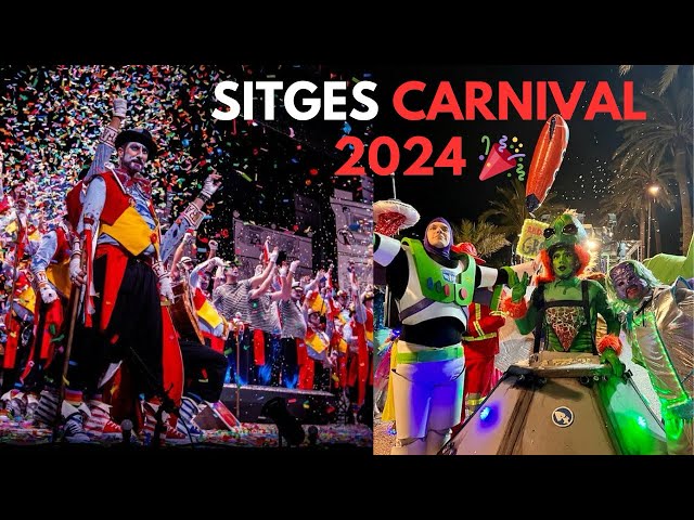 🎊 Colourful Carnival in Sitges 🎉 | Barcelona Spain 🇪🇸🇮🇳 | [February 2024] HD