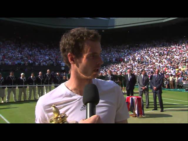 Andy Murray's Championship Winning Speech in 2013 | Bradley Cooper & Gerard Butler watch on elated