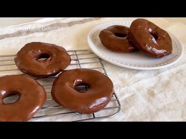 材料4つ！揚げないチョコドーナツ作り方 Chocolate donuts 초코 도넛
