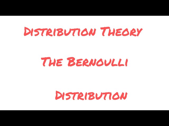 01. Distribution Theory - How to prove that the Bernoulli distribution is a true pmf.
