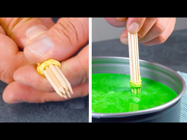 Tie 6 Wooden Skewers Together & Poke Them Into The Cake | THIS Is True Cake Art!
