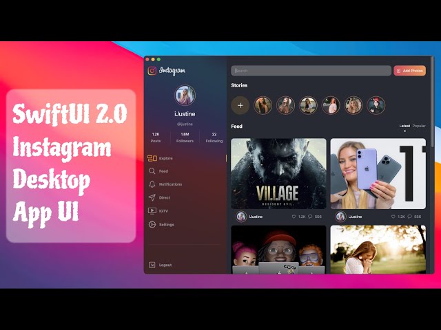 SwiftUI 2.0 Instagram Desktop App UI - Instagram Redesign For macOS - SwiftUI Tutorials