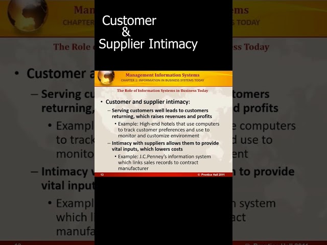 What is customer and supplier intimacy?