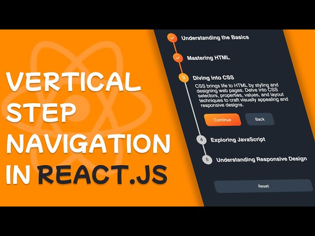 Vertical step navigation in ReactJS - Beginners friendly tutorial - Web development