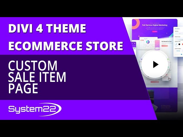 Divi 4 Ecommerce Custom Sale Item Page 👍