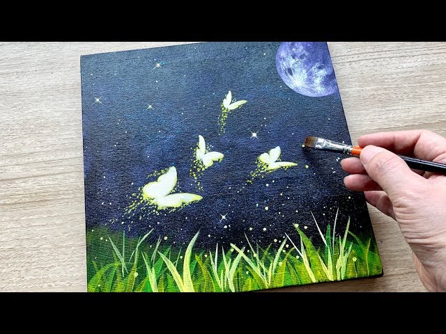 Dreaming Butterfly / Acrylic Painting for Beginners / Daily Challenge #63