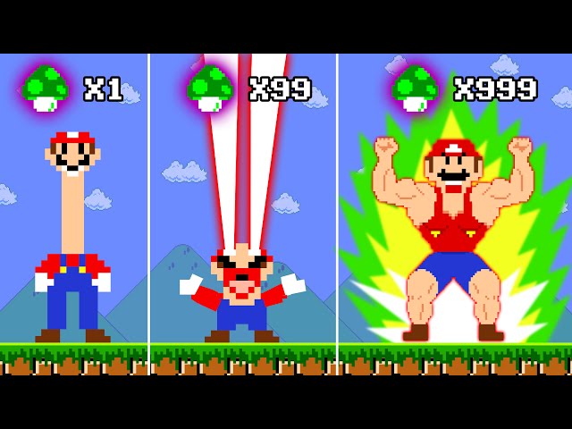 Super Mario Bros. But Every Super Mushroom Makes Mario Turns To God Mode Power | ADN MARIO GAME